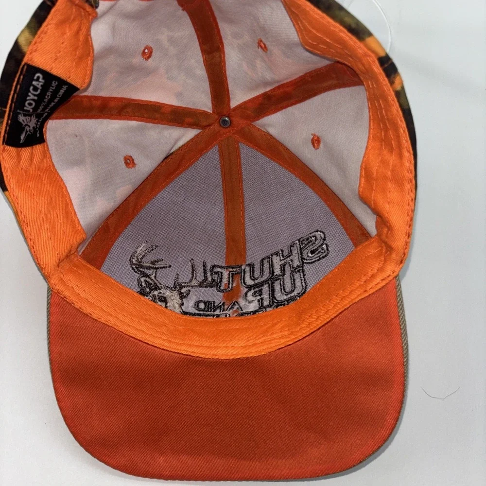 Shut Up And Hunt Orange Camo Adjustable‎ Cap